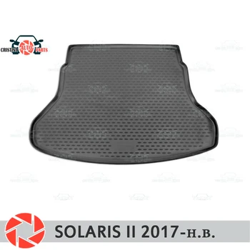 Bagāžnieka paklājiņš par Hyundai Solaris 2 2017 - bagāžnieka paklāja grīdas paklāji, kas nav slīdēšanas poliuretāna netīrumiem aizsardzības, iekšlietu bagāžnieka auto stils 12251