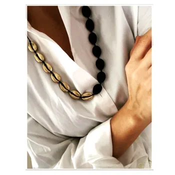 Baroka black laikā Shell kaklarota erkek kolye BEACH boho vasaras Chokers KAKLAROTA melnā bijoux apkakles collier dāvanu 2020