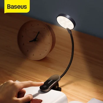 Baseus Klipu Galda Lampa LED Bezvadu Galda Lampas Elastīgu Touch Klēpjdatoru Lampas Studiju Lasījumā Darbvirsmas USB Lādējamu Nakts Gaisma