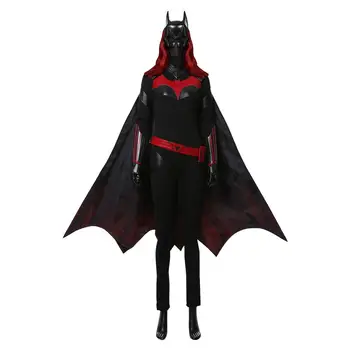 Batwoman Batgirl Kathy Kane Cosplay Kostīmu Pieaugušām Sievietēm Meitene PU Ādas Cape Pilna Komplekti Halloween Karnevāla Puse