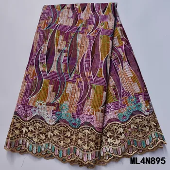 Beautifical nigērijas mežģīņu audumu Jaunāko stilu tilla mežģīnes samaisa vasks, auduma kleita 5yards āfrikas mežģīnes, izšuvumi akmeņi ML4N895