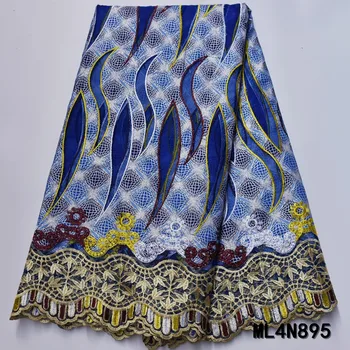 Beautifical nigērijas mežģīņu audumu Jaunāko stilu tilla mežģīnes samaisa vasks, auduma kleita 5yards āfrikas mežģīnes, izšuvumi akmeņi ML4N895