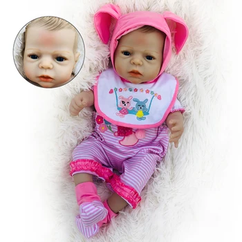 Bebes atdzimis de silikona nekustamā baby lelle 22inch 55cm jaundzimušo bebe dzīvs Meitene lelles bērniem dāvanu spēlēt māja rotaļlietas