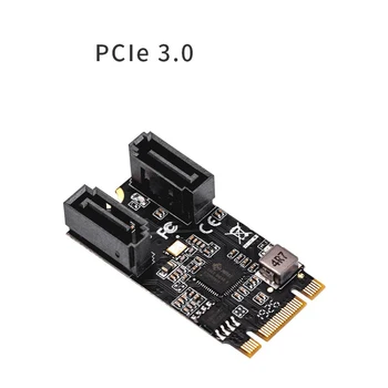Bezmaksas Draiveri Adaptera Karti M. 2 PCI Express Sata3 B-Taustiņu + M-Taustiņu, lai 2 SATA Porti 6Gbp/s PCIe 3.0 Autobusu 22*41mm Izmēra Melnas Tāfeles