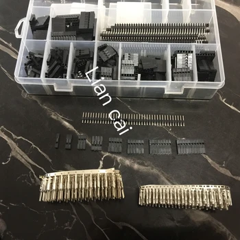 Bezmaksas piegāde 1450 Gab Savienotāju Komplekts 2.54 mm PCB Pin Galvenes Box Iepakojuma Arduino Dupont Elektriskā Elektronika Krājumi