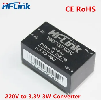 Bezmaksas piegāde 2 gab./daudz Hi-Link HLK-PM03 220v 3.3 V 3W AC DC mini izmēra izolētas solis uz leju barošanas modulis