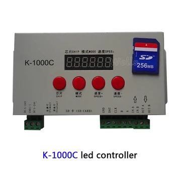 Bezmaksas piegāde K-1000C (T-1000S Papildināta) kontrolieris WS2812B,WS2811,APA102,2813 LED 2048 Pikseļi Programma Kontrolieris DC5-24V
