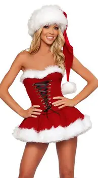 Bezmaksas Piegāde Mīļotā Miss Sexy Santa Pieaugušām Sievietēm Ziemassvētku Kostīms
