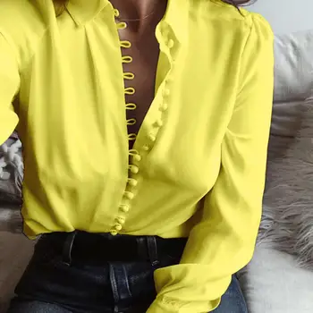 BEZMAKSAS STRAUSU Blūzes 2018 Šifona Blūze Modes Cietā garām Piedurknēm Krekls Augstas Kvalitātes Sieviešu Apģērbu Dāmu Krekls Dropshipping