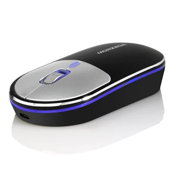 Bezvadu Alumīnija Sakausējuma Kluso Peli 1600 DPI LED Gaismu Uzlādējams Gaming Mouse un Macbook Lenovo Asus Dell HP Datoru Peles