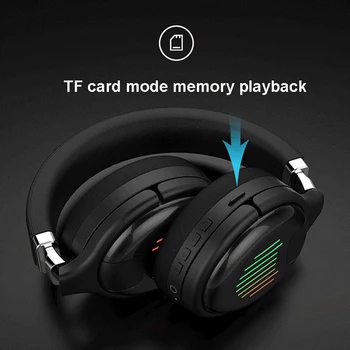 Bezvadu Austiņas Bluetooth LED Austiņas Spēļu Austiņas Portable Reizes Ar FM TF Kartes Trokšņa Samazināšanas Austiņas ar Mūziku