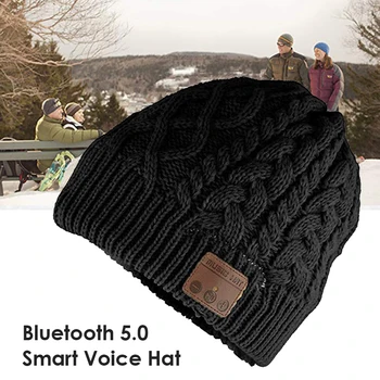 Bezvadu Bluetooth Austiņas Adīta Cepure ar Austiņām Skaļrunis-Mikrofons Mūzikas Beanie Viegli darboties savienojams ar Bluetooth Ierīcēm