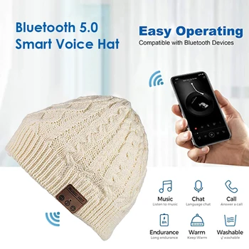 Bezvadu Bluetooth Austiņas Adīta Cepure ar Austiņām Skaļrunis-Mikrofons Mūzikas Beanie Viegli darboties savienojams ar Bluetooth Ierīcēm