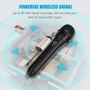 Bezvadu Dinamisko Mikrofonu, UHF Bezvadu Mikrofona Sistēma ar Portatīvo Uztvērēju, Mājas Pusēm, Karaoke, Tikšanās