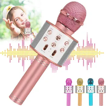 Bezvadu Mikrofona Ierakstu Funkciju, Karaoke, 4 in 1 Bluetooth Rokas Portable Speaker-Bezvadu Mikrofons