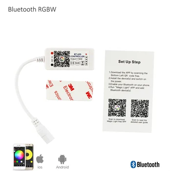 Bezvadu WIFI LED RGB Kontrolieris DC5-24V Bluetooth RGBW IR / RF Tālvadības pulti, Google, Home, Mini LED Strip RGBWW Kontrolieris 2487