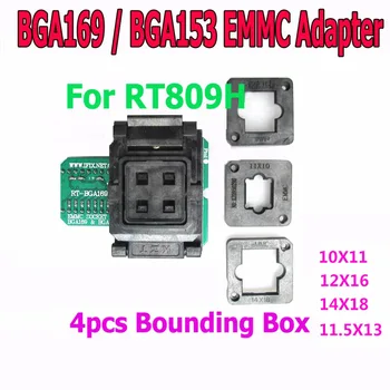 BGA169 / BGA153 EMMC BGA169-01 Ligzdas Adapteris Ar 4 gab BGA izgriezums Par RT809H Programmētājs