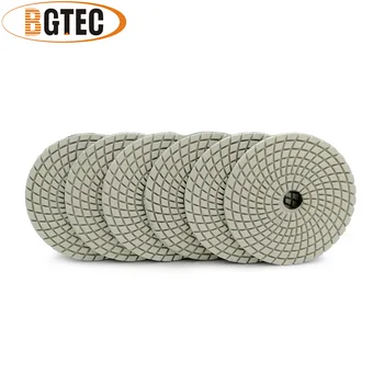 BGTEC 4inch 6pcs #800 Profesionālās dimanta elastīgi spilventiņi Ar 4inch M14 plastmasas atbalstītāja marmora & granīta slīpēšanas disks