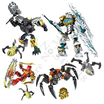 BionicleMask Gaismas Bērnu Kopaka Master LEDUS Bionicle Celtniecības Bloku Saderīgs ar LEPINING 70788 Rotaļlietas 27847