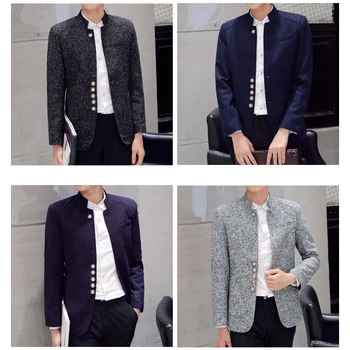 Bleizeri, Vīriešu Karstā Pārdošanas Pavasara 2020. Gadam Ķīniešu stilā Rudens Ikdienas Tērpi, Liela Izmēra Vīriešu Modes Tērpi Augstas Kvalitātes Mētelis MOOWNUC 6XL