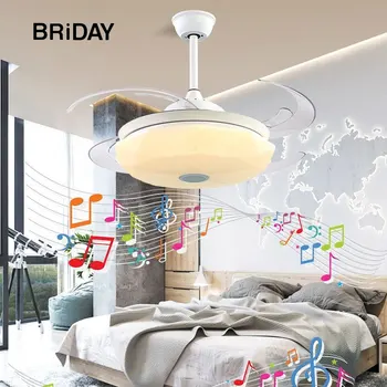 Bluetooth mūzikas 42 collu griestu ventilatori lampas ar gaismas, tālvadības pults, ventilators, lampas, Mājas Spēļu Klusuma fani darbību, jums DC