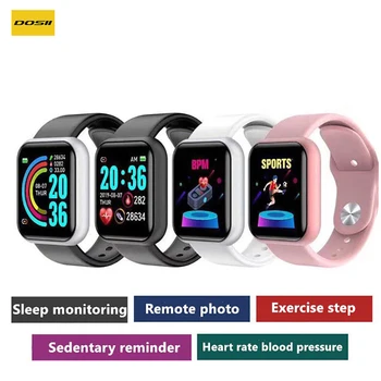 Bluetooth Smart Skatīties Ūdensizturīgs asinsspiediens Fitnesa Tracker Sirds ritma Monitors Smartwatch Sporta Skatīties Uz Apple IOS Android