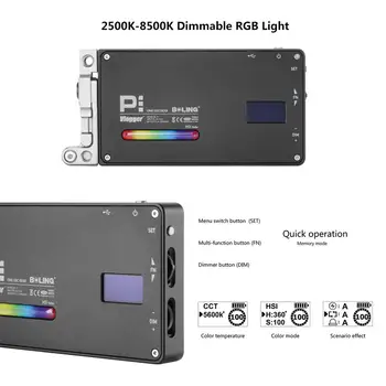 Boling BL P1 RGB LED Video Gaisma Pilnu 0-360 2500-8500K Krāsu CRI96+ Ar Litija Akumulatoru 2930mAh Studijas Āra 19161