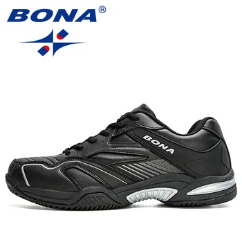 BONA 2020 Jauno Dizaineru Chaussures De Tenisa Kurpes Vīriešu Čības Rīcības Āda Kājām Mansculino Fitnesa Treneris Apavi