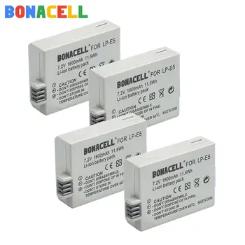 Bonacell 1600mAh LP-E5 Digitālo Li-ion Akumulatoru Canon Rebel XS XSi 450D 500D 1000D Kiss X3 Kamera