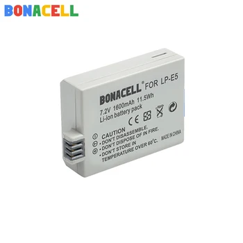 Bonacell 1600mAh LP-E5 Digitālo Li-ion Akumulatoru Canon Rebel XS XSi 450D 500D 1000D Kiss X3 Kamera