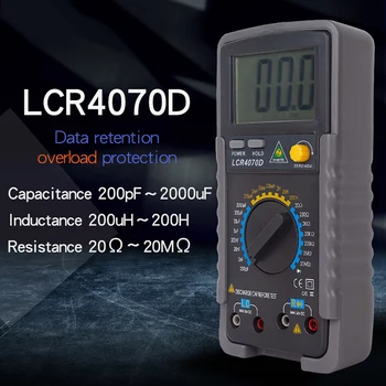 Brand LCR4070D LCR mērītājs digitālais multimetrs profesionālās kondensators testeri induktivitāte metru multimetrs testa rezultātā ear testeris