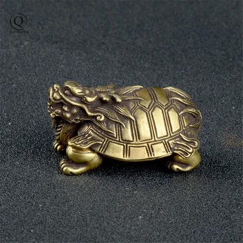 Brass Beast Dzīvnieku Pūķis Bruņurupuču Figūriņas Atslēgu Piekariņi Auto Keychains Vintage Vara Laimīgs Keychain Gudrs Šarmu Atslēgu Turētājs Modes