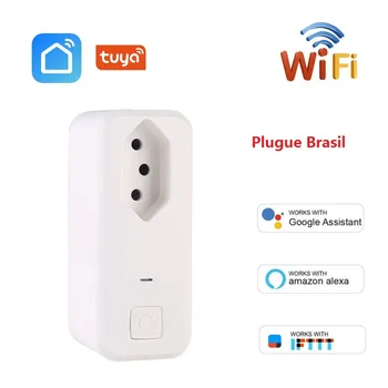 Brazīlija Smart WIFI Ligzda BR Power Plug Bezvadu Tuya APP Laiks Plug Smart Kontaktligzdas Alexa Alexa, Google Home IFTTT Mājas