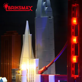 BriksMax Led Light Komplekts 21043 Arhitektūras San Francisco , (NAV iekļauts Modelis)