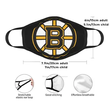 Bruins - Bostonas Dizainers Black Elpojošs Atkārtoti Mutes Maska Hokejs