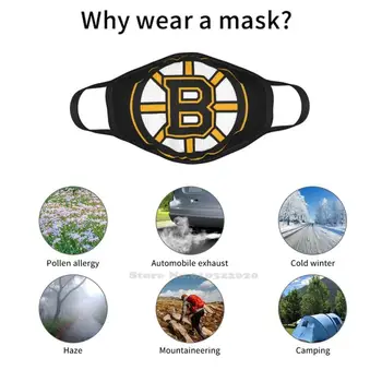 Bruins - Bostonas Dizainers Black Elpojošs Atkārtoti Mutes Maska Hokejs
