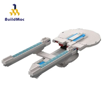 BuildMoc Tehnika Kosmosa kuģis Star Enterprise NCC-1701 Celtniecības Bloki Tehnika Telpu Dirižablis KM-28267 Ķieģeļi Rotaļlieta Bērniem, Dāvanu