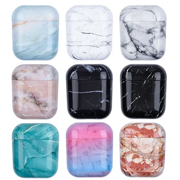BX Luksusa krāsains austiņas uz lietu par airpods marmora grūti pc materiāla, lai airpods 2 apvalks gadījumā piemērots airpods pro 1 2 3
