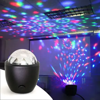 Bāra Skatuves Gaismas Mājas Puse Skaņas Efektu Multi-krāsu Disko Bumbu Burvju Gaismas 360 Grādu Rotējoša Automātiskais Apgaismojums LED KTV Gaismas