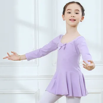 Bērni ilgi piedurknēm spandex vingrošana leotard deju meitenēm bērnu kostīms likra baleta kleitu leotards meitene pārdošanas tutu svārki