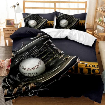 Bērniem Beisbola Sporta Izšūti Sega Komplekts 2gab Stepēts gultas Pārklājs Gultas pārklāji Kokvilnas Segas, Segas Segumu Dvīņu Izmēra Zēnu Gultas