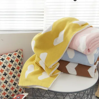 Bērnu gultas segas manta bebe cobertor bērnu swaddle deken kokvilnas jaundzimušā segu infantil vannas dvielis adīt segas 90*110CM