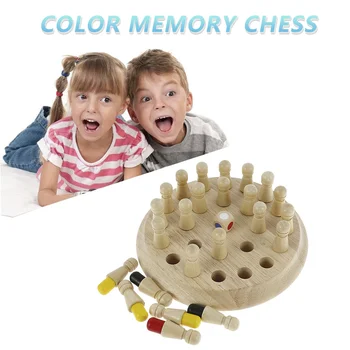 Bērnu Koka Atmiņas Spēles Stick Šaha Spēle Fun Bloķēt Galda Spēli Izglītības Krāsu Kognitīvās Spējas Rotaļlieta Bērniem