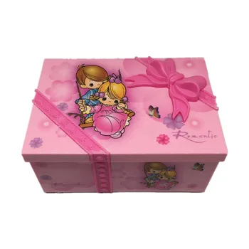 Bērnu Mūzikas Rotaslietas Lodziņā Sapņu Meitene Music Box Taisnstūris ar Rozā Balerīna Alice In Wonderland Music Box Rotaslietas Kaste