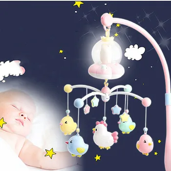 Bērnu rotaļlietas 0-12 mēnešu Touch sapņu gultu bell jaundzimušo Rotējošo mūzika, grabulīši bērnu Gultiņa pārvietojas gulta nomierinātu rotaļlietas noņemamas Karikatūra kulons