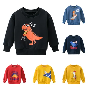Bērnu Rudens Ziemas Sweatershirt Mazulis Sweatershirt zēniem Ikdienas Karikatūra Dinozauru Drukāšanas Silts Kokvilnas Sweatershirts Puloveri 22482