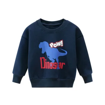Bērnu Rudens Ziemas Sweatershirt Mazulis Sweatershirt zēniem Ikdienas Karikatūra Dinozauru Drukāšanas Silts Kokvilnas Sweatershirts Puloveri