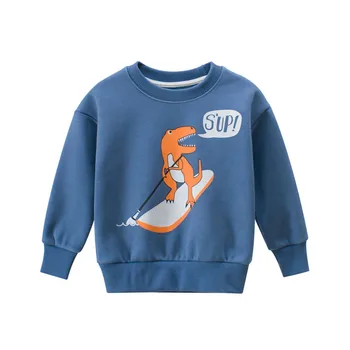 Bērnu Rudens Ziemas Sweatershirt Mazulis Sweatershirt zēniem Ikdienas Karikatūra Dinozauru Drukāšanas Silts Kokvilnas Sweatershirts Puloveri