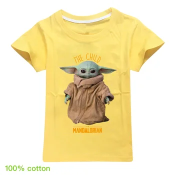 Bērnu Īsām Piedurknēm Kokvilnas T-krekls Mandalorian Bērnu Yoda Toddler Zēns Apģērbu Modes Meitenes Vasaras T Krekls Pusaugu Bērni, Topi 6006