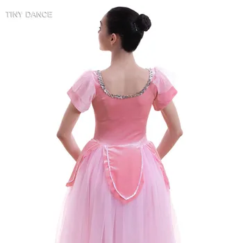 Candy Rozā krāsā ar Īsām Piedurknēm Romantiskā Baleta Deju Tutu Ilgi Balerīna Samta Kleita Bodice ar Mīkstu Tilla Tutus 18701
